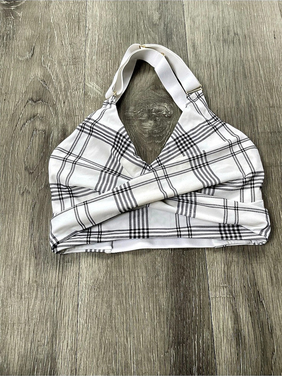 Buffbunny Collection Other - Buffbunny Collection Candy Wrap Sports Bra Plaid White & Black Medium